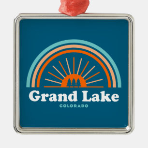 Grand Lake Colorado Rainbow Metal Ornament