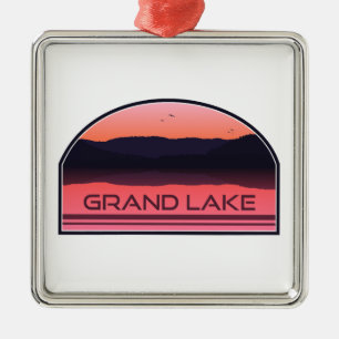 Grand Lake Colorado Red Sunrise Metal Ornament
