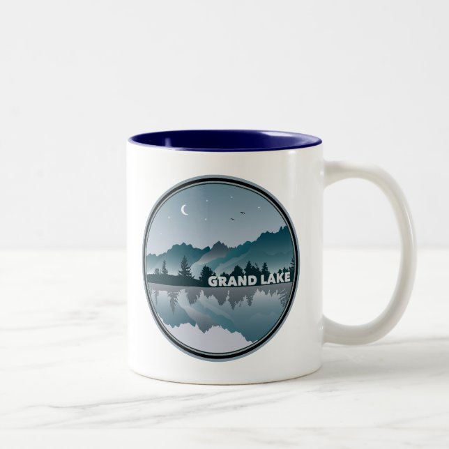 Grand Lake Colorado Reflection Two-Tone Coffee Mug (Right)