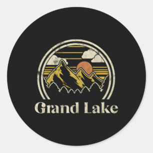 Grand Lake Mountains Colorado Hiking Outdoors Classic Round Sticker