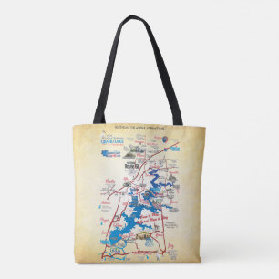 Grand Lake OK dimensional map 19 Poster Tote Bag