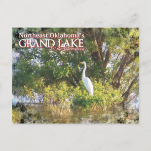 Grand Lake Oklahoma post card egret