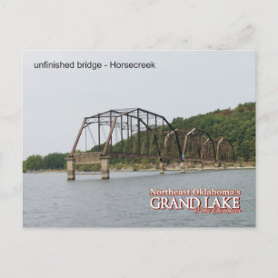 Grand Lake Oklahoma post card unfinished bridge 1