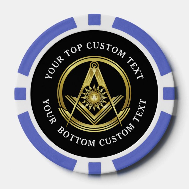 Grand Lodge Masonic Poker Chips | Purple and Gold (Front)
