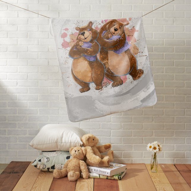 Grand Mama and Papa Bear  Baby Blanket (In Situ)