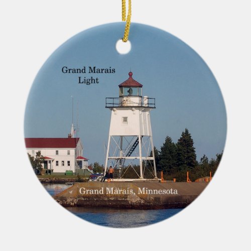 Grand Marais Light circle ornament