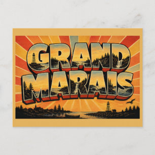 Grand Marais Minnesota Lake Superior Lighthouse Postcard