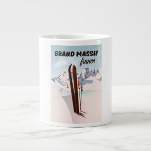 Grand Massif france ski poster art. Giant Coffee Mug