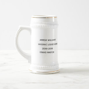 Grand master Freemason Masonic Gifts Beer Stein