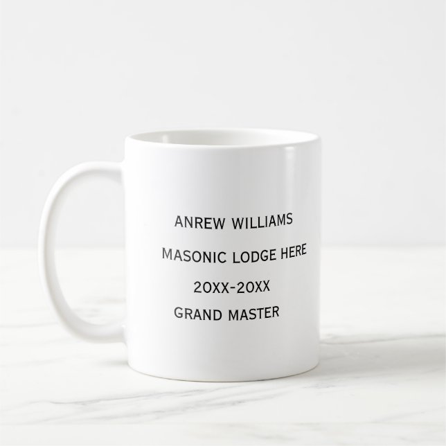 Grand master Freemason Masonic Gifts Coffee Mug (Left)