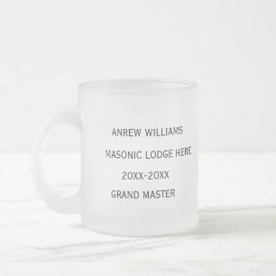 Grand master Freemason Masonic Gifts Frosted Glass Coffee Mug