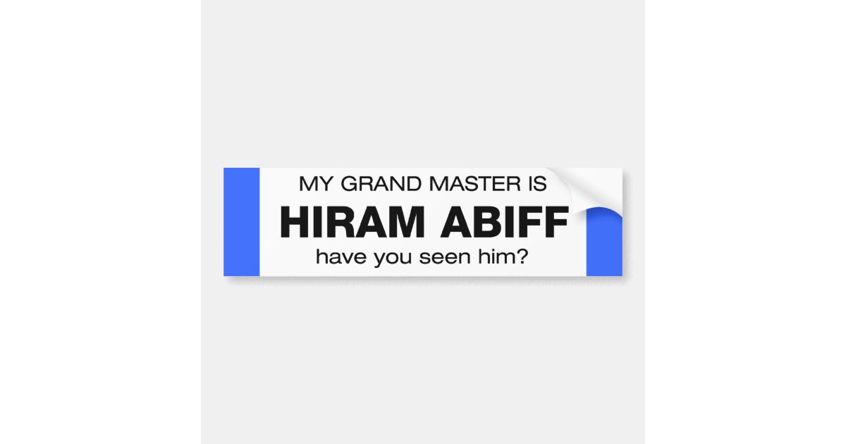 Grand Master Hiram Abiff Bumper Sticker | Zazzle