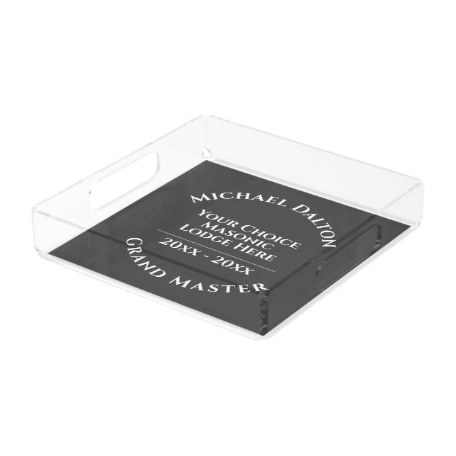 Grand Master Masonic Acrylic Tray (Angled)