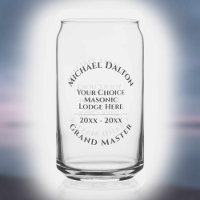 Grand Master Masonic Can Glass