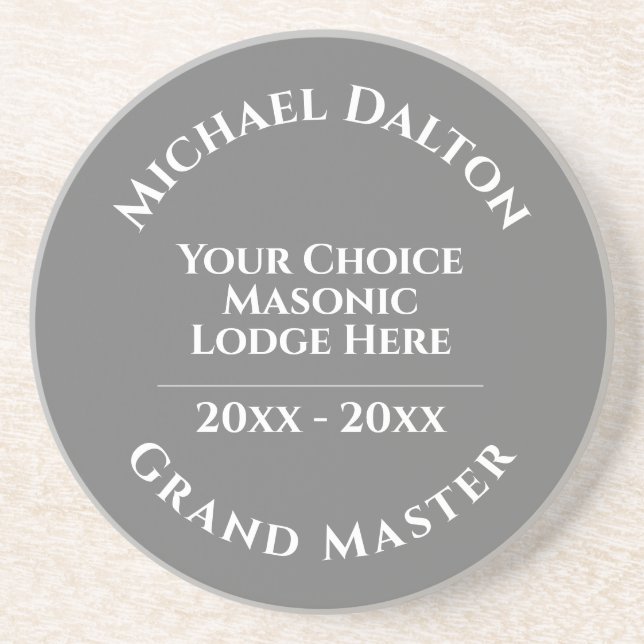 Grand Master Masonic Coaster (Front)