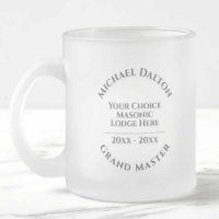 Grand Master Masonic Frosted Glass Coffee Mug