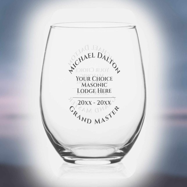 Grand Master Masonic Stemless Wine Glass (Creator Uploaded)
