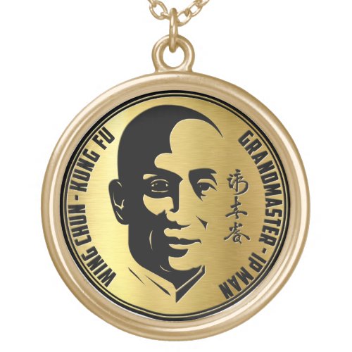 Grand Master Yip Man _ Wing Chun Kung Fu Gold Plated Necklace