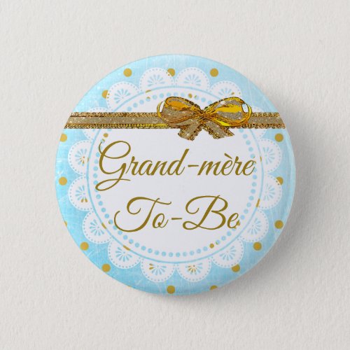 Grand_mre To Be Baby Shower Blue  Gold Button