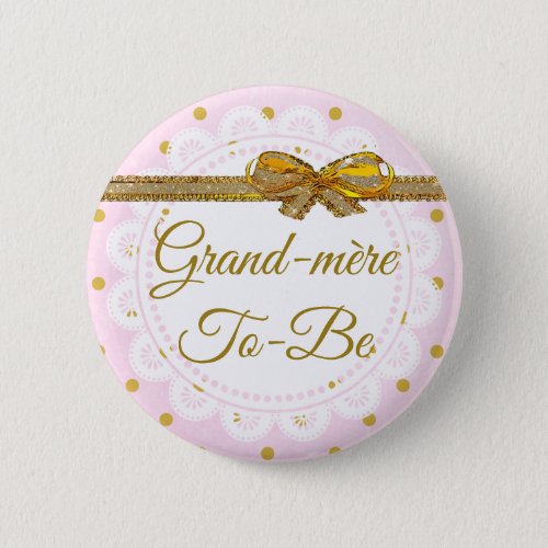 Grand_mre To Be Baby Shower Pink  Gold Button