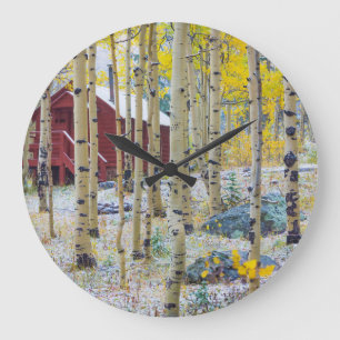 Grand Mesa Solitary cabin in a forest Large Clock