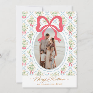 Grand Millennial Coquette Christmas Photo Card