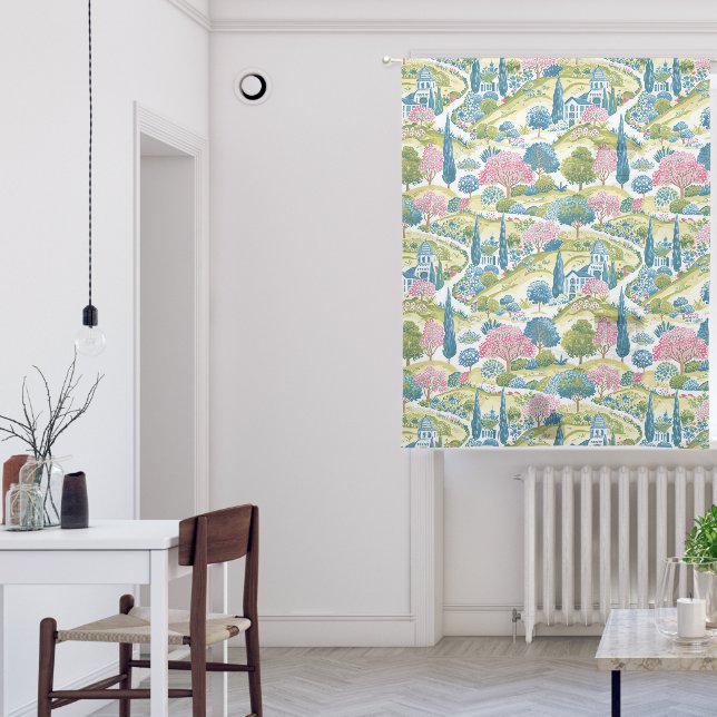 Grand Millennial Grandmacore | Floral Landscape Sheer Curtains (Living Room)