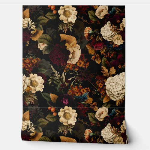 Grand Millennial  Maximalism Moody Florals  Wallpaper