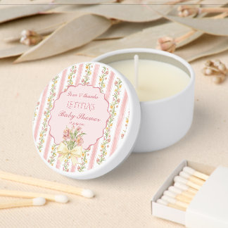 Grand millennial pink tea party baby shower favor mini candle favors