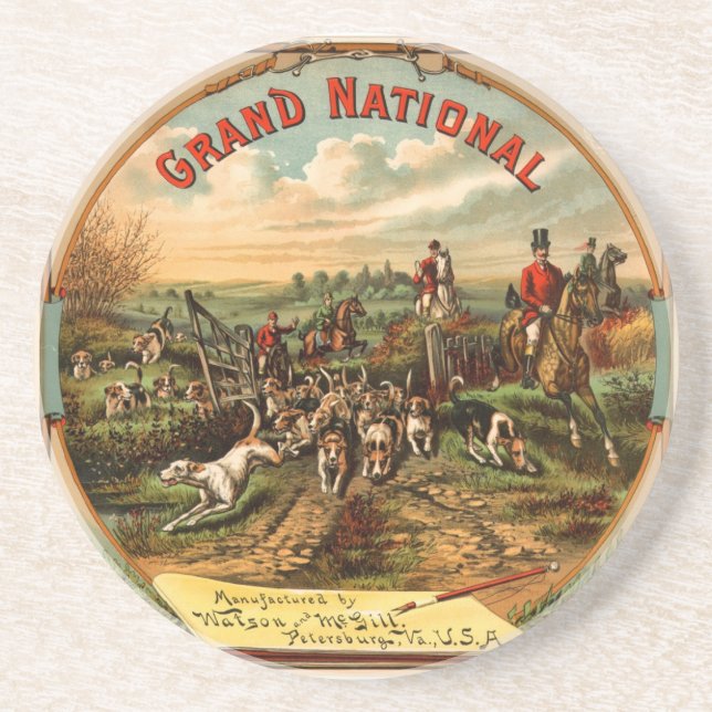 Grand National Fox Hunt - Cigarette Advertising Tr Sandstone Coaster (Front)
