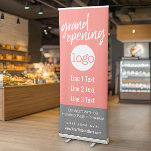 Grand Opening Advertisement - Add Logo and Details Retractable Banner