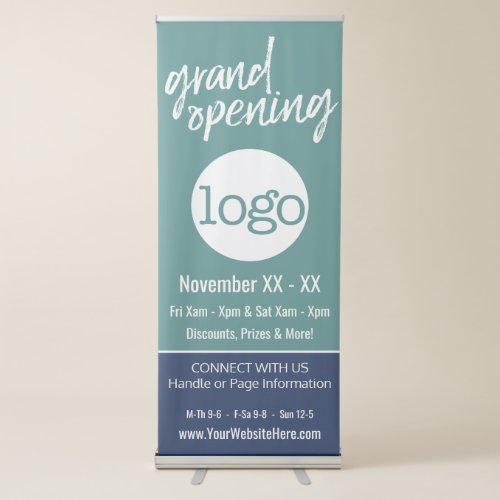 Grand Opening Advertisement _ Add Logo Edit Color Retractable Banner