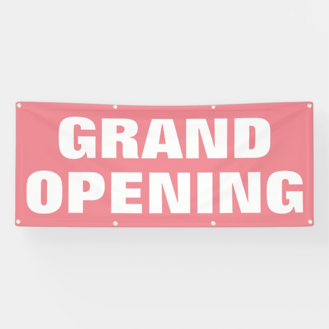 Grand Opening Advertising Pink Custom Business Banner (Horizontal)