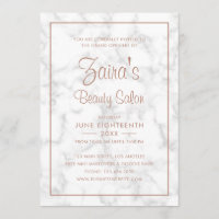 Grand Opening Beauty Salon Modern Marble Rose Gold