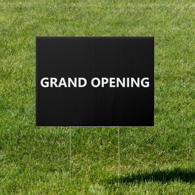 Grand Opening Black and White Sign (Insitu)
