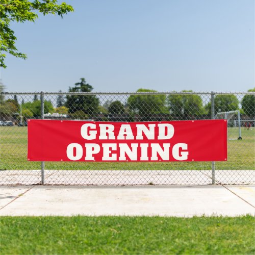 Grand Opening Bold Red White Large Outdoor Banner