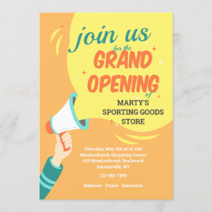 Grand Opening Bull Horn Invitation