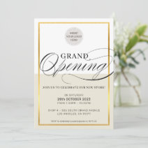 Elegant Black Gold Logo New Business Opening Event Invitation