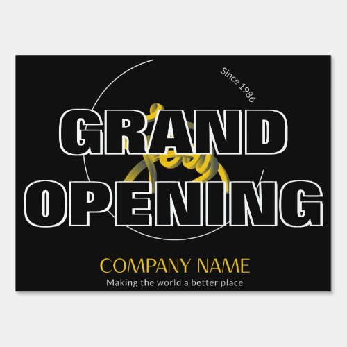 Grand Opening Business Logo Yard Sign v1 Glitch2
