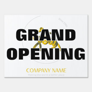 Grand Opening Business Logo Yard Sign v2 Glitch2