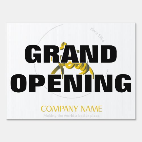 Grand Opening Business Logo Yard Sign v2 Glitch2