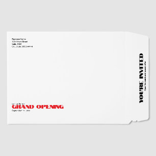 Grand Opening Business Name Address You're Invited Envelope Mailers
