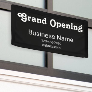 Grand Opening Business Name Phone Website Black Banner