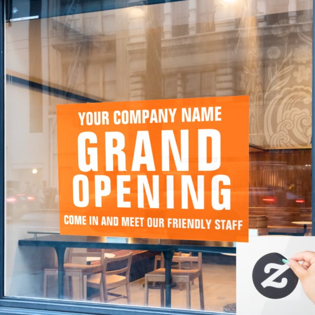 Grand opening business signage  window cling (Cafe Window)