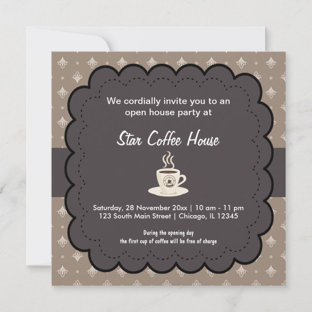 Grand Opening Coffee House Invitation (Front)