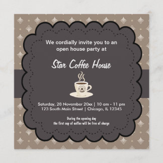 Grand Opening Coffee House Invitation