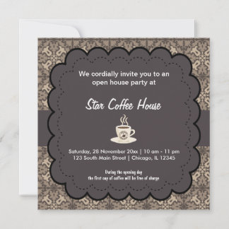 Grand Opening Coffee House Invitation