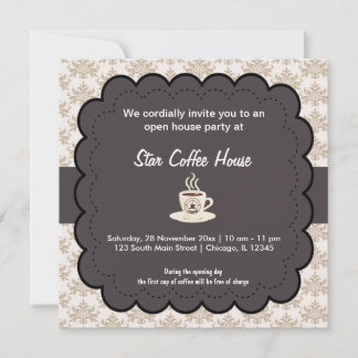 Grand Opening Coffee House Invitation