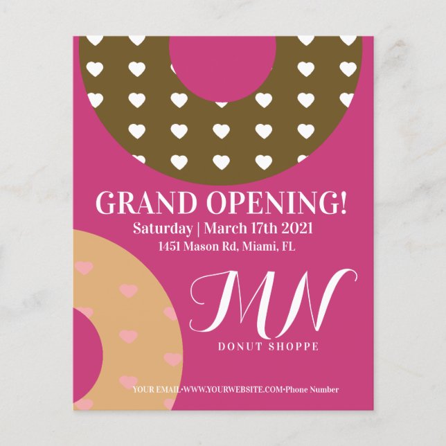 Grand Opening Donut Shop Event Flyer (Front)