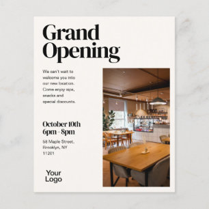 Grand Opening Elegant Editorial Photo Flyer